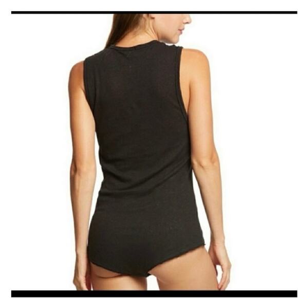 Free People All The Time Linen Blend Black Bodysuit size XS - Picture 3 of 11
